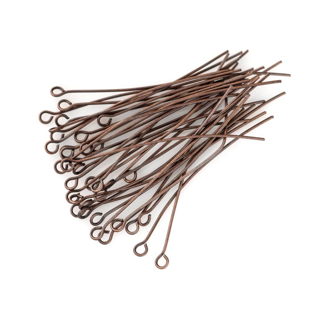 пины с петлей, цвет красная медь, 50х0.7 мм (уп ок. 180 шт)