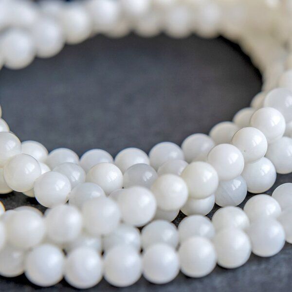 бусина из ракушки, "сишелл", цвет белый, 4 мм