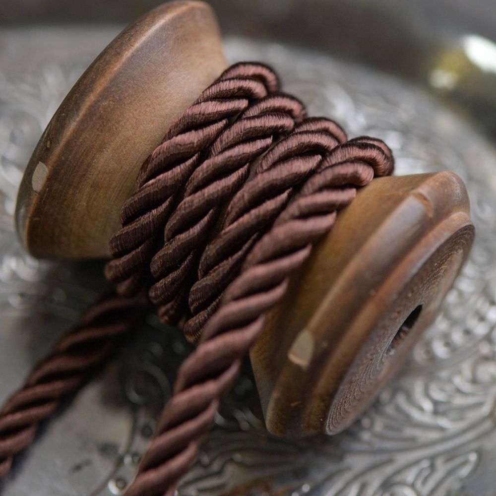 шнур витой из нейлона, цвет коричневый, 5 мм