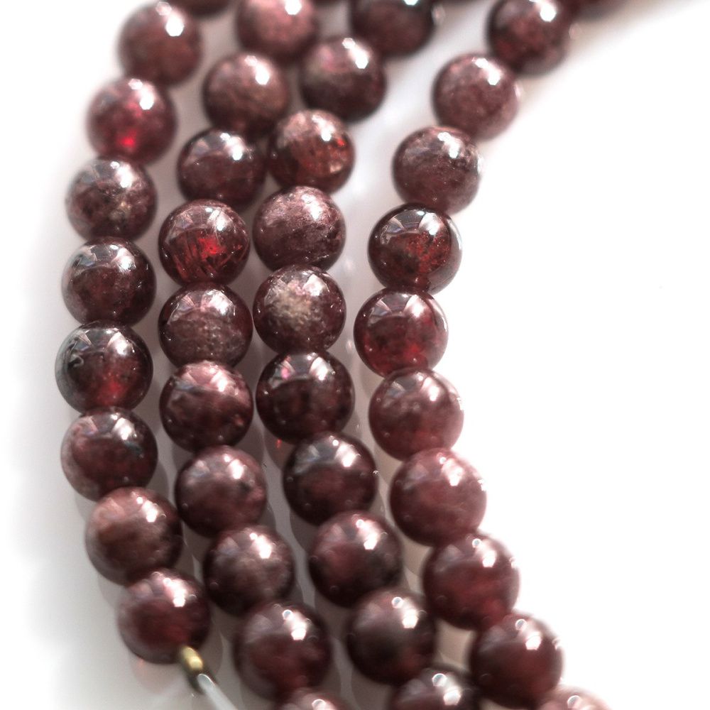 бусина гранат 4, цвет темно-красный, 4 мм (стренд 24 шт.)