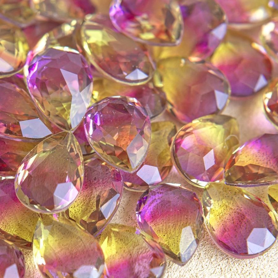 кабошон стекло кристалл, каплевидный, цвет turmaline #9, 14х10 мм