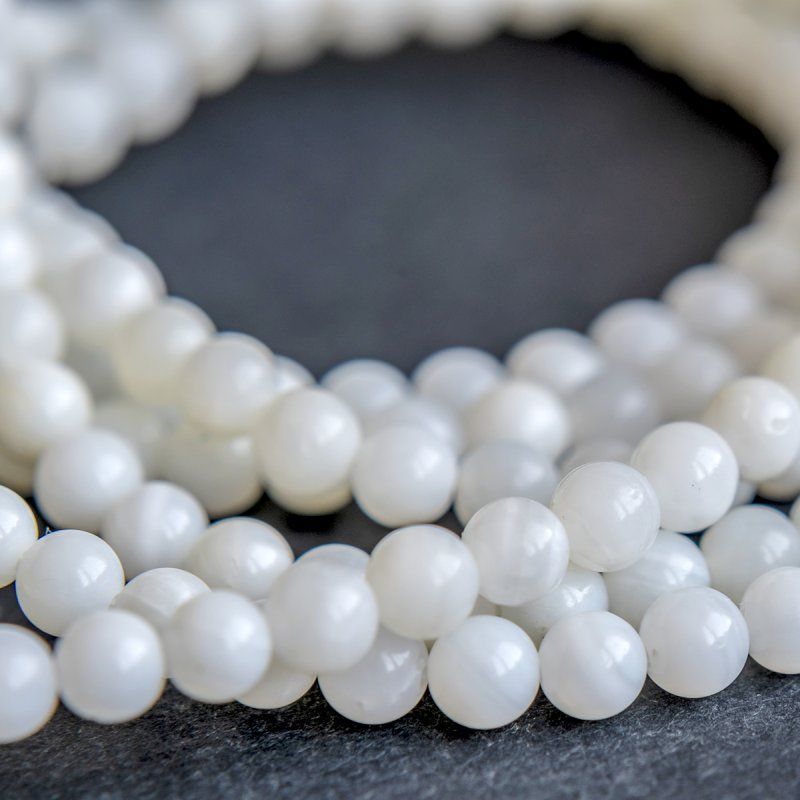 бусина из ракушки, "сишелл", цвет белый, 4 мм