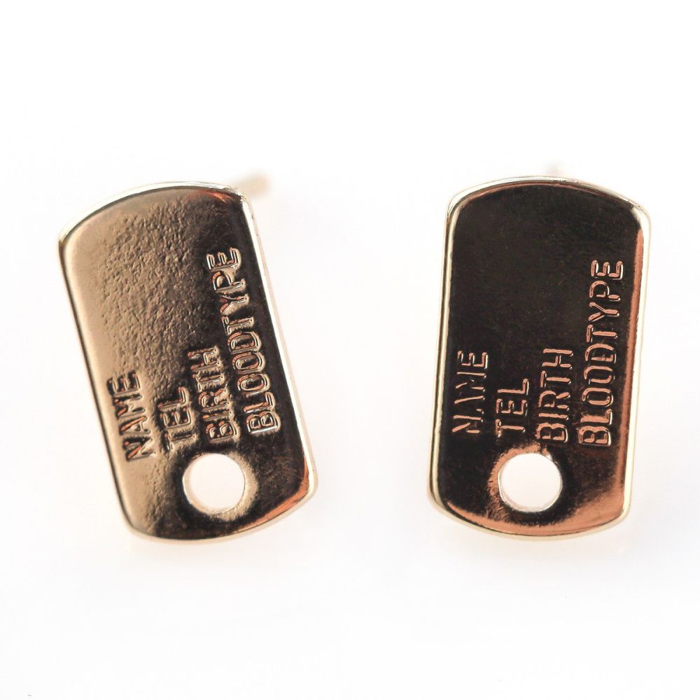 пуссеты "бланк", позолоченные, 12.5x7 мм