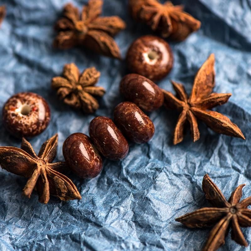 бусина, мурано "пыльца", абакус, цвет шоколадный, 13х9 мм