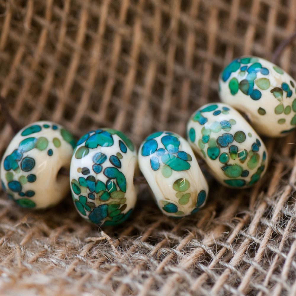 бусина, мурано "россыпь", абакус,15х9мм