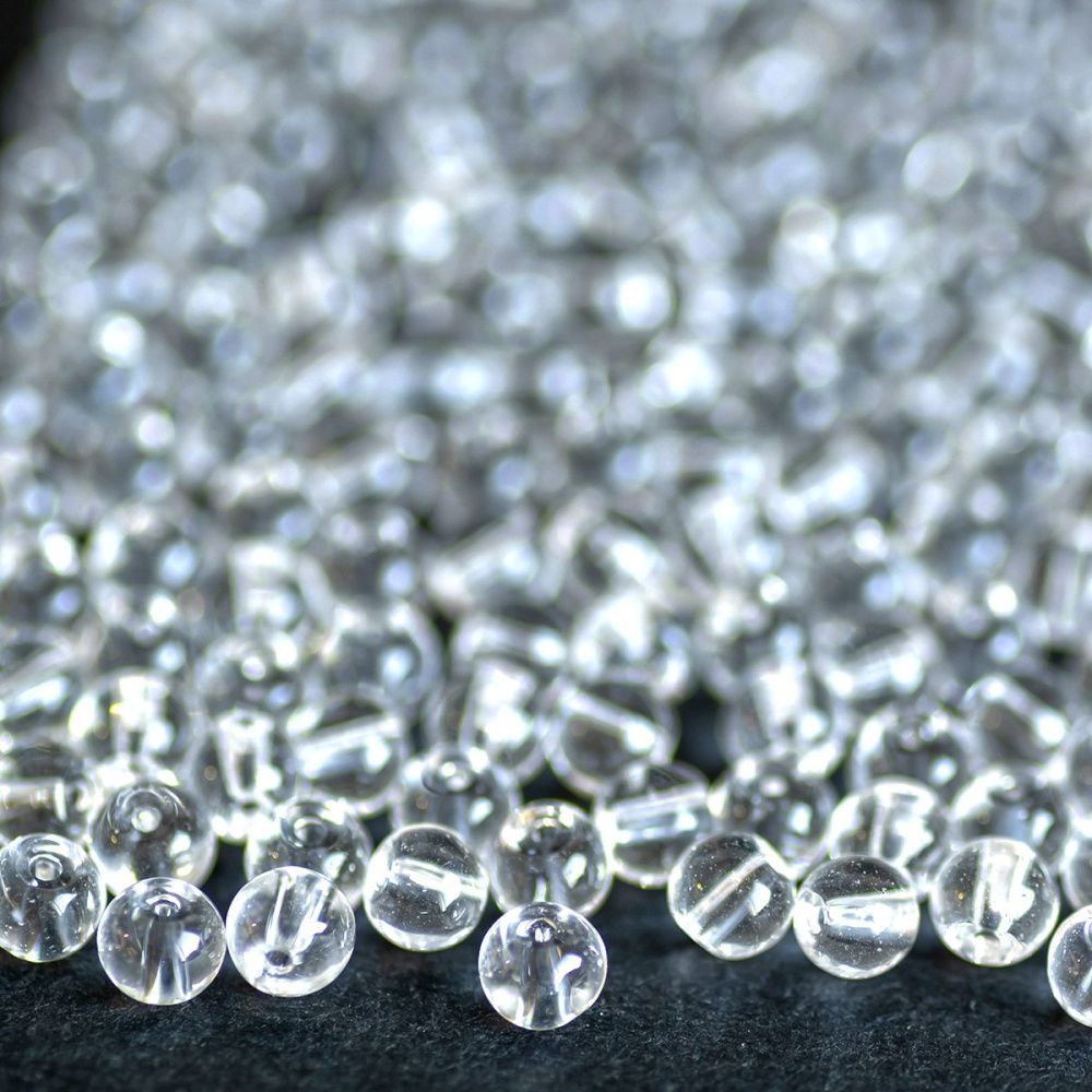 бусина, стекло 4, цвет прозрачный, 3.5-4.5 мм (уп 50+/-5 шт)