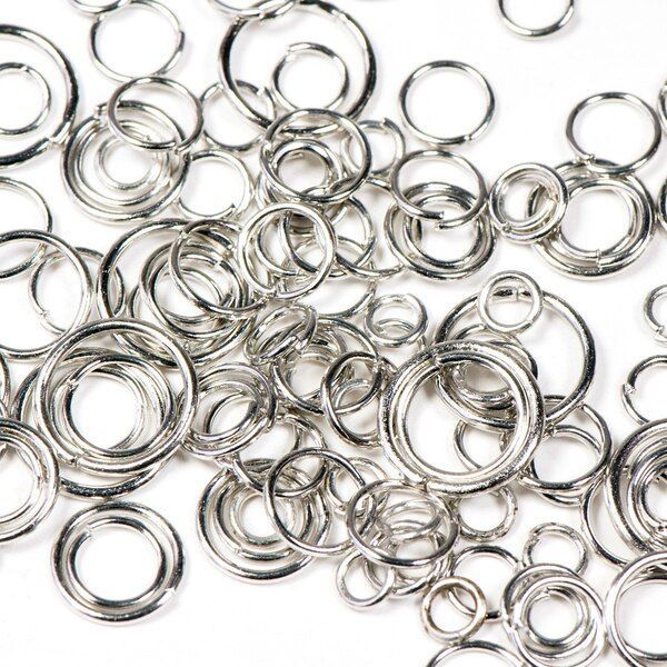 колечко соединительное, цвет платина, размерный микс (уп ок. 150 шт)