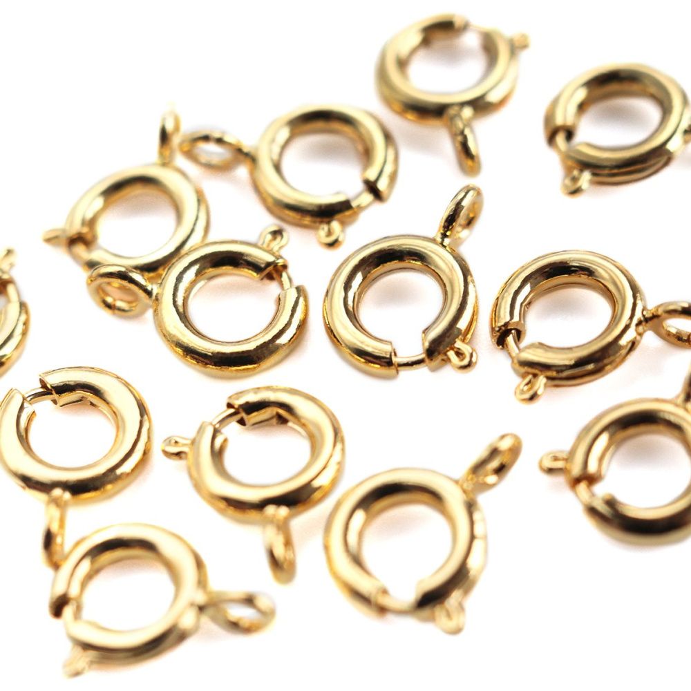 замочек шпрингельный, позолота, 10x8x3 мм