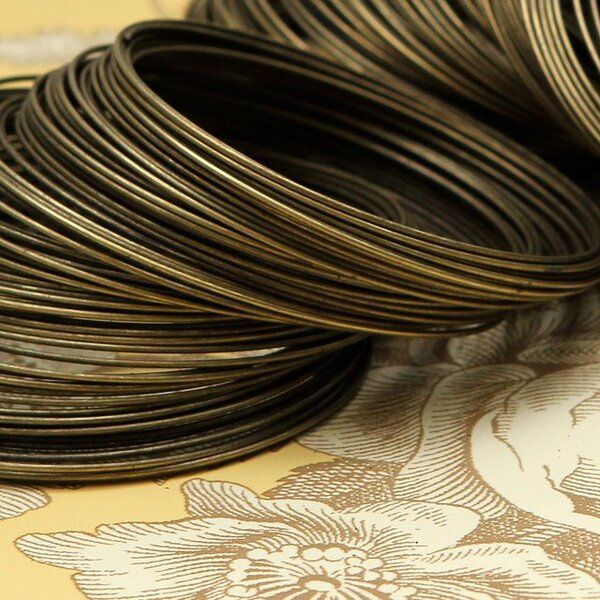 проволока стальная для браслетов, с памятью, цвет античная бронза, 0.8х55 мм