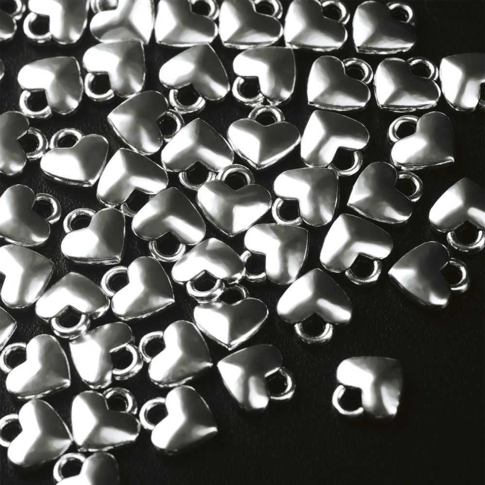 подвеска металл "харти", цвет античное серебро, 8x7x2.5 мм