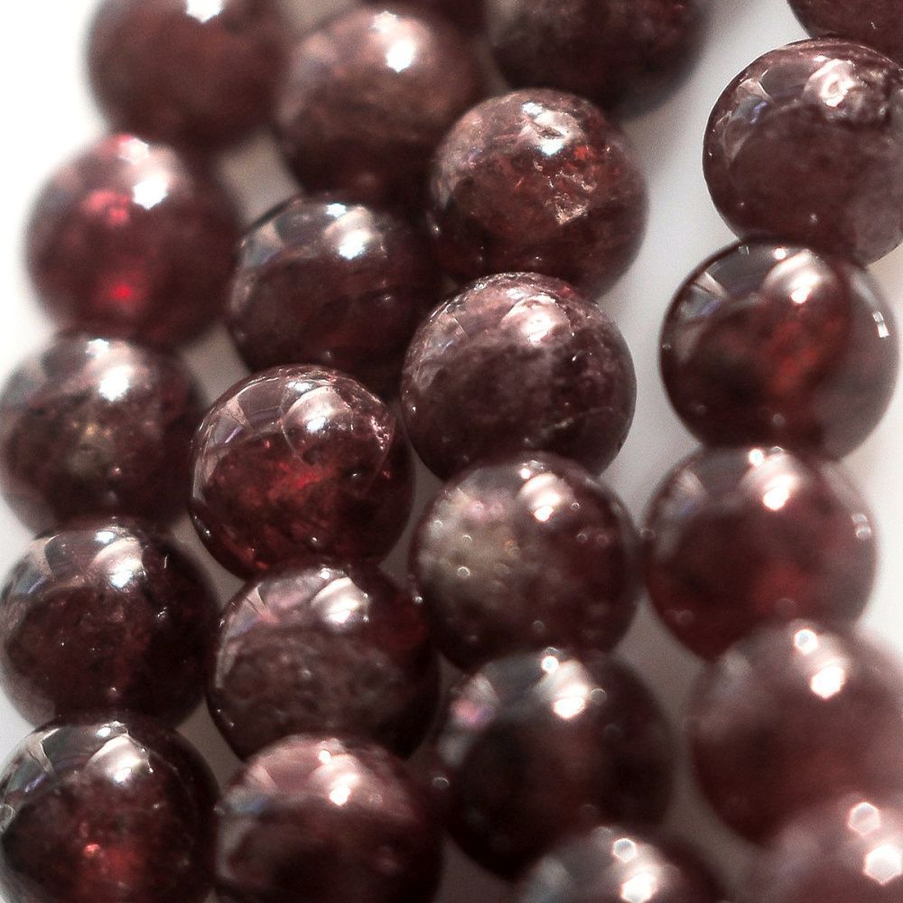 бусина гранат 4, цвет темно-красный, 4 мм (стренд 24 шт.)