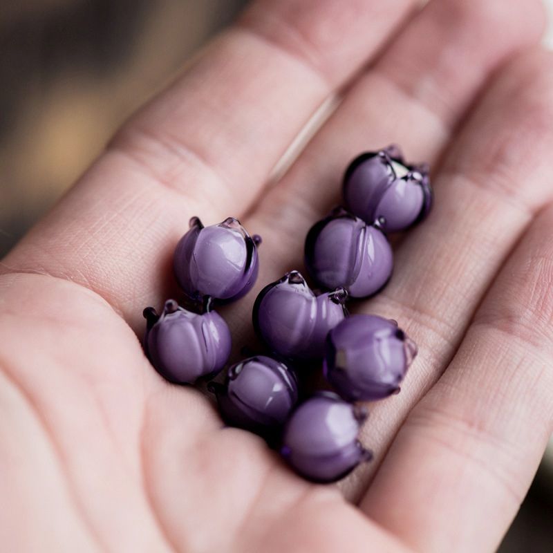 бусина, мурано "ландыш", фиолетовый, 7х7 мм