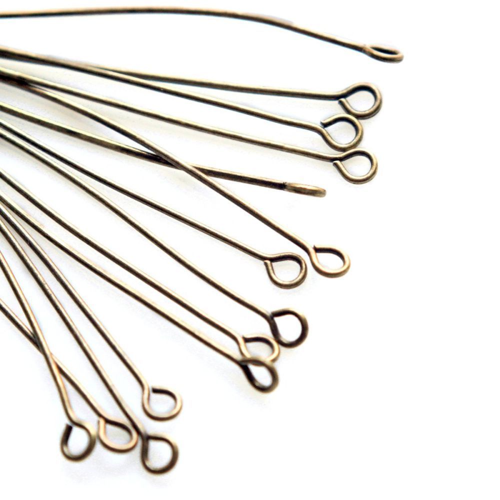 пины с петлей, цвет античная бронза, 50х0.7 мм (уп ок. 180 шт)