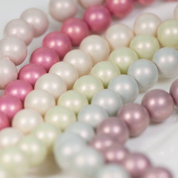 бусина, имитация жемчуга, стекло 12, матовая, цветовой микс, 12 мм