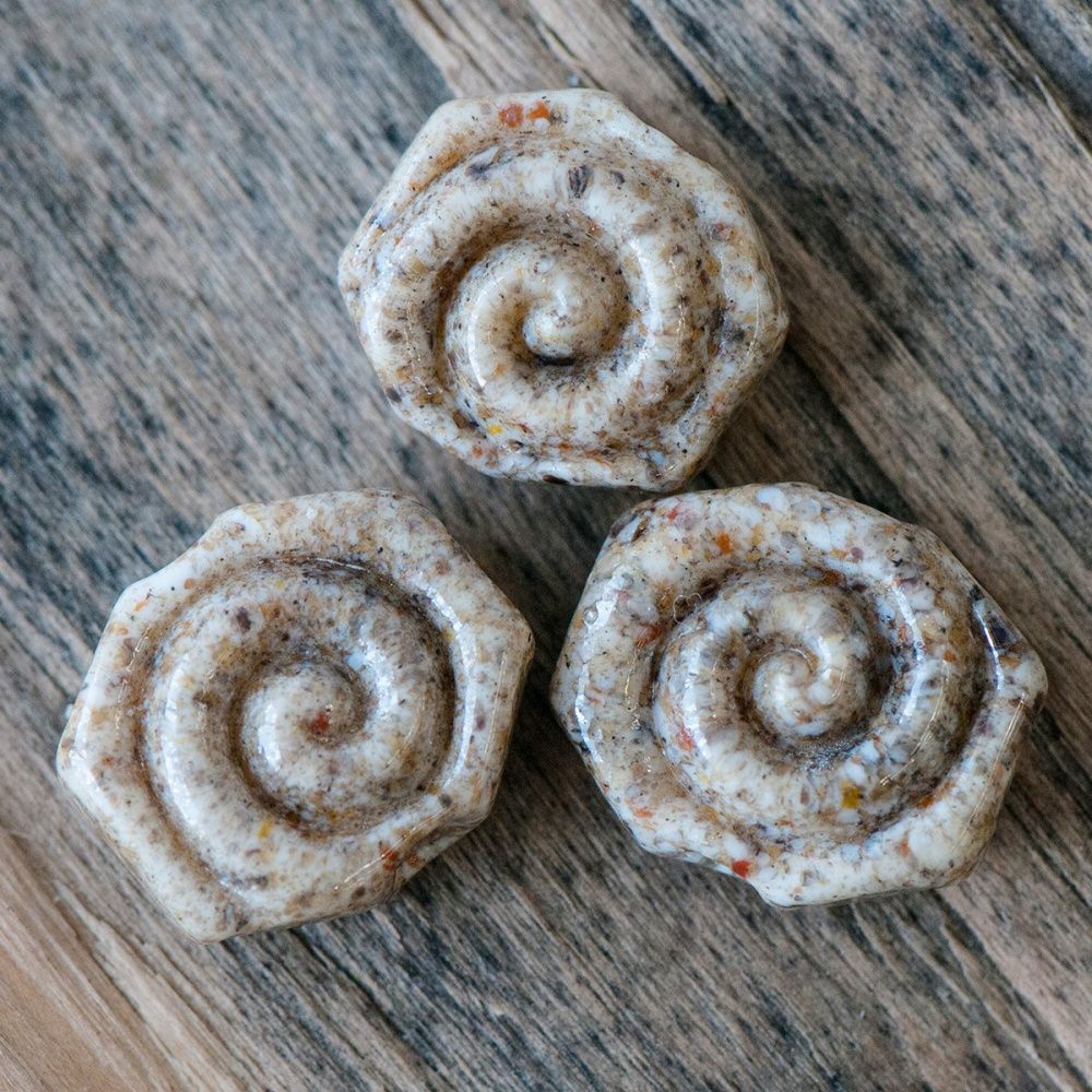 бусина, мурано "артефакты", фигурная, песочный,16х13 мм