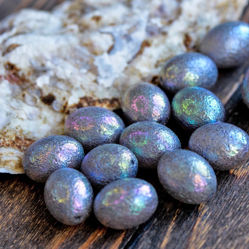 бусина, имитация хлопкового жемчуга, овал, акрил, серый ав, 23x17.5 мм