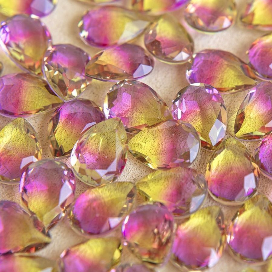 кабошон стекло кристалл, каплевидный, цвет turmaline #9, 14х10 мм