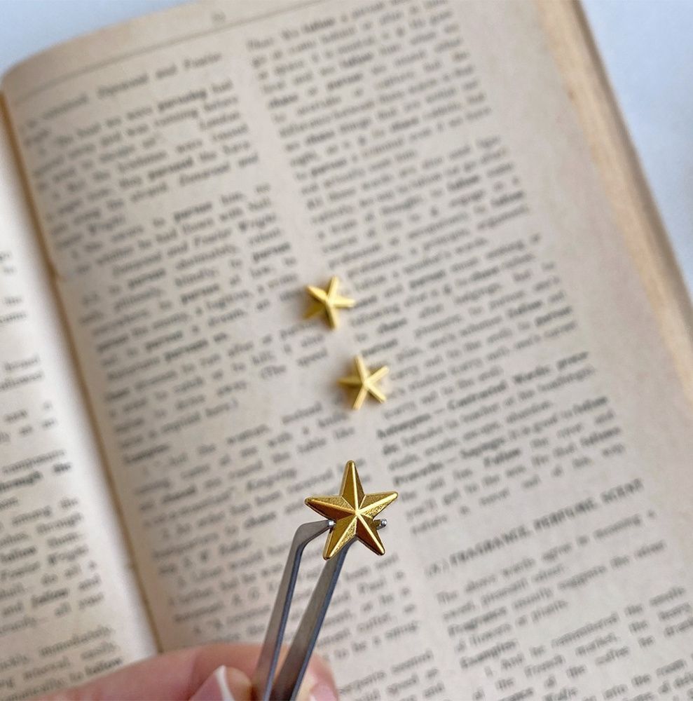 бусина, металл "звезда", цвет золото, 12x12x4 мм