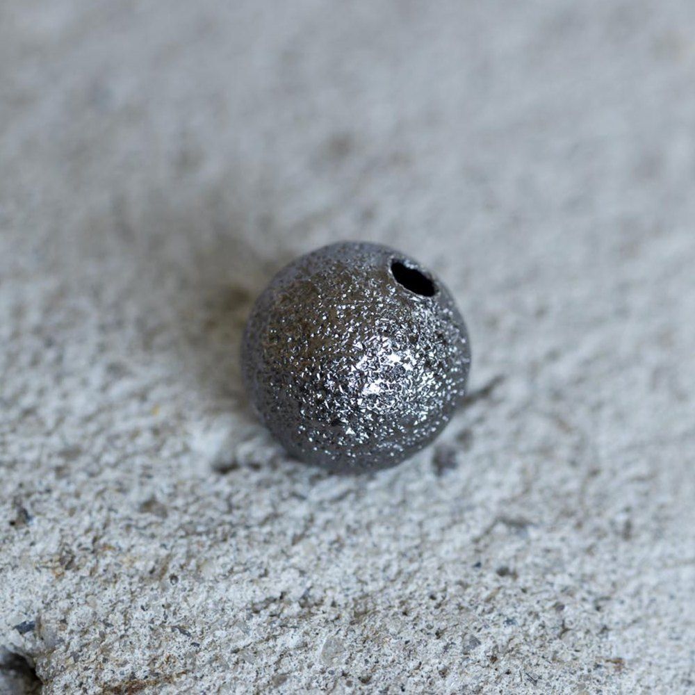 бусина, металл "звездная пыль" 8, цвет черный, 8 мм
