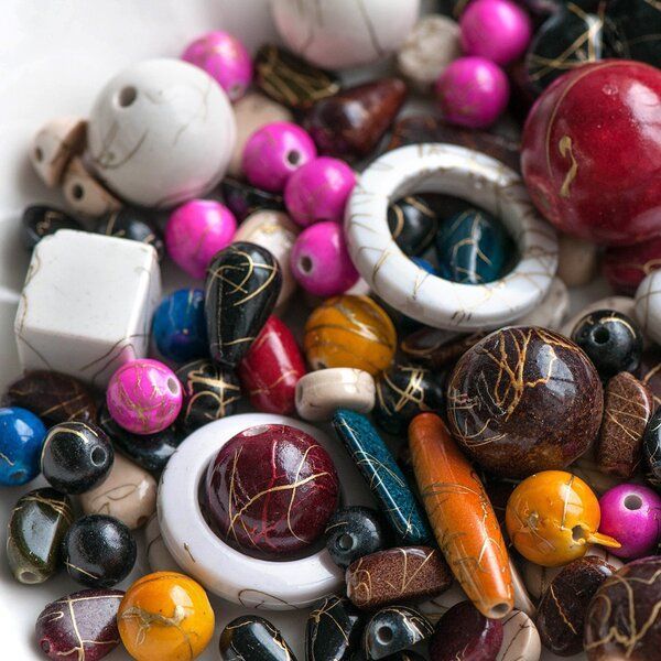 микс акриловый разной формы, цветовой и размерный микс (уп 20 г)