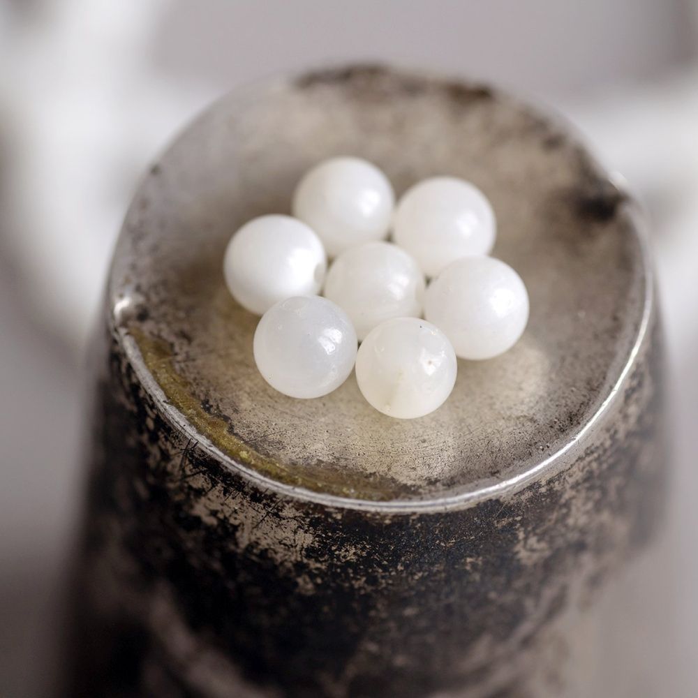 бусина из ракушки, "сишелл", цвет белый, 4 мм