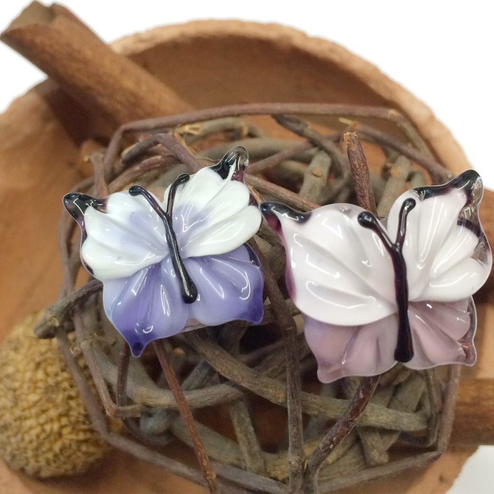 бусина, мурано "бабочка", фигурная, сиреневый, 20х20 мм