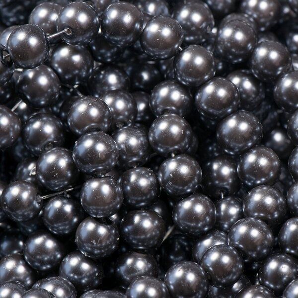 бусина, имитация жемчуга, стекло 10, цвет грифельно-серый, 10 мм (уп 10 шт)