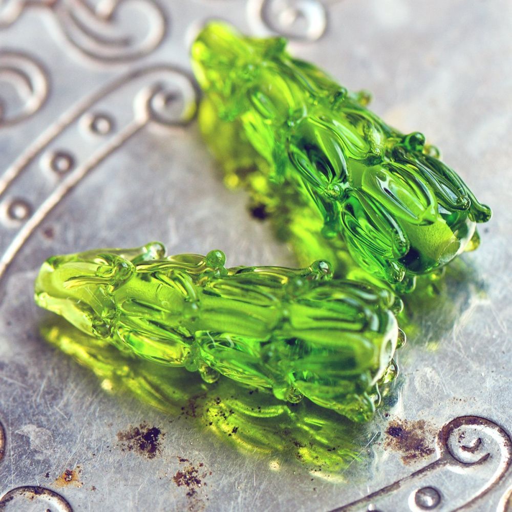 бусина, мурано "ёлочка-иголочка", фигурная, 22х14 мм