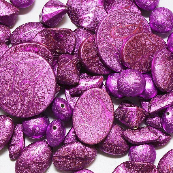 микс акриловый разной формы, кракелюр металлик, фуксия (уп 20 г)