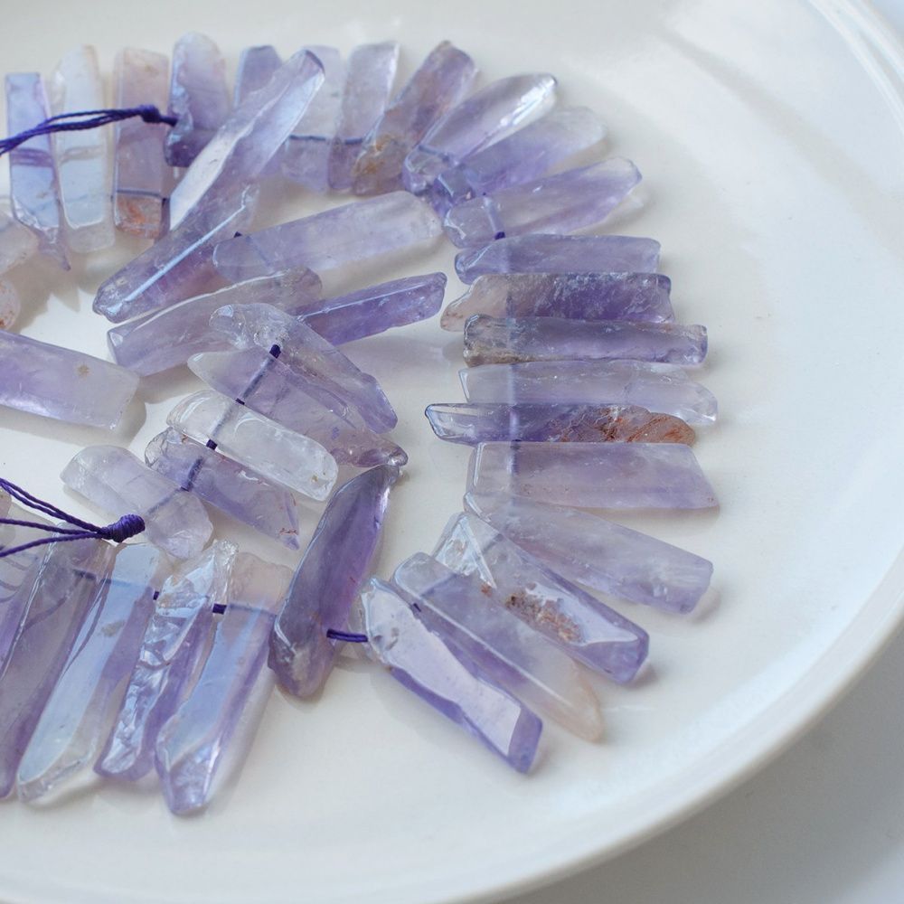 бусина аметист, багет, цвет сиреневый, размерный микс (уп 20 г)