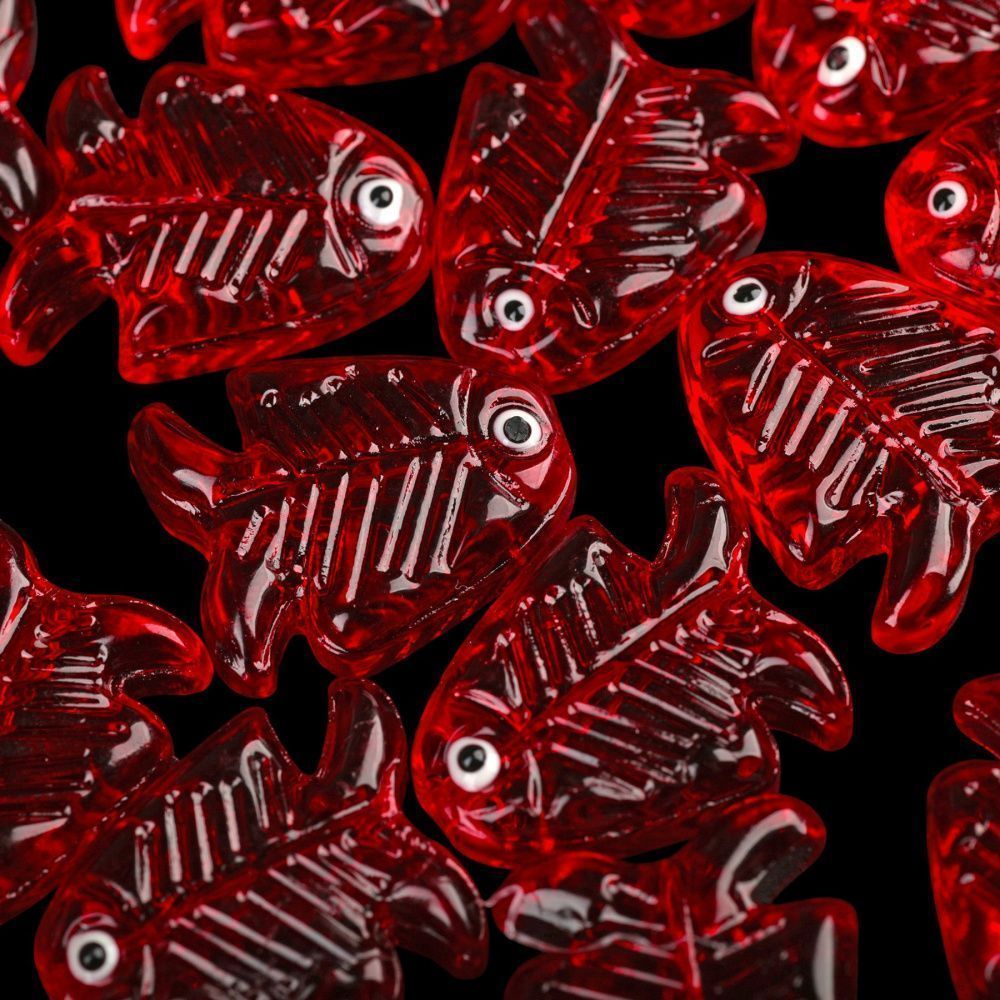 бусина, лэмпворк "скалярия", стекло, цвет красный, 21.5x18x7 мм