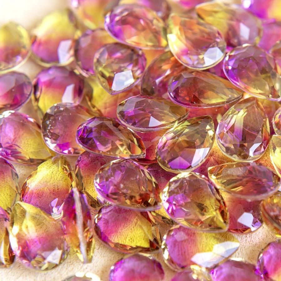 кабошон стекло кристалл, каплевидный, цвет turmaline #9, 14х10 мм