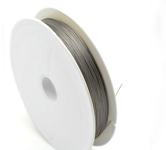 тросик ювелирный в оплетке, цвет серебристый, d 0.7 мм, 25 м