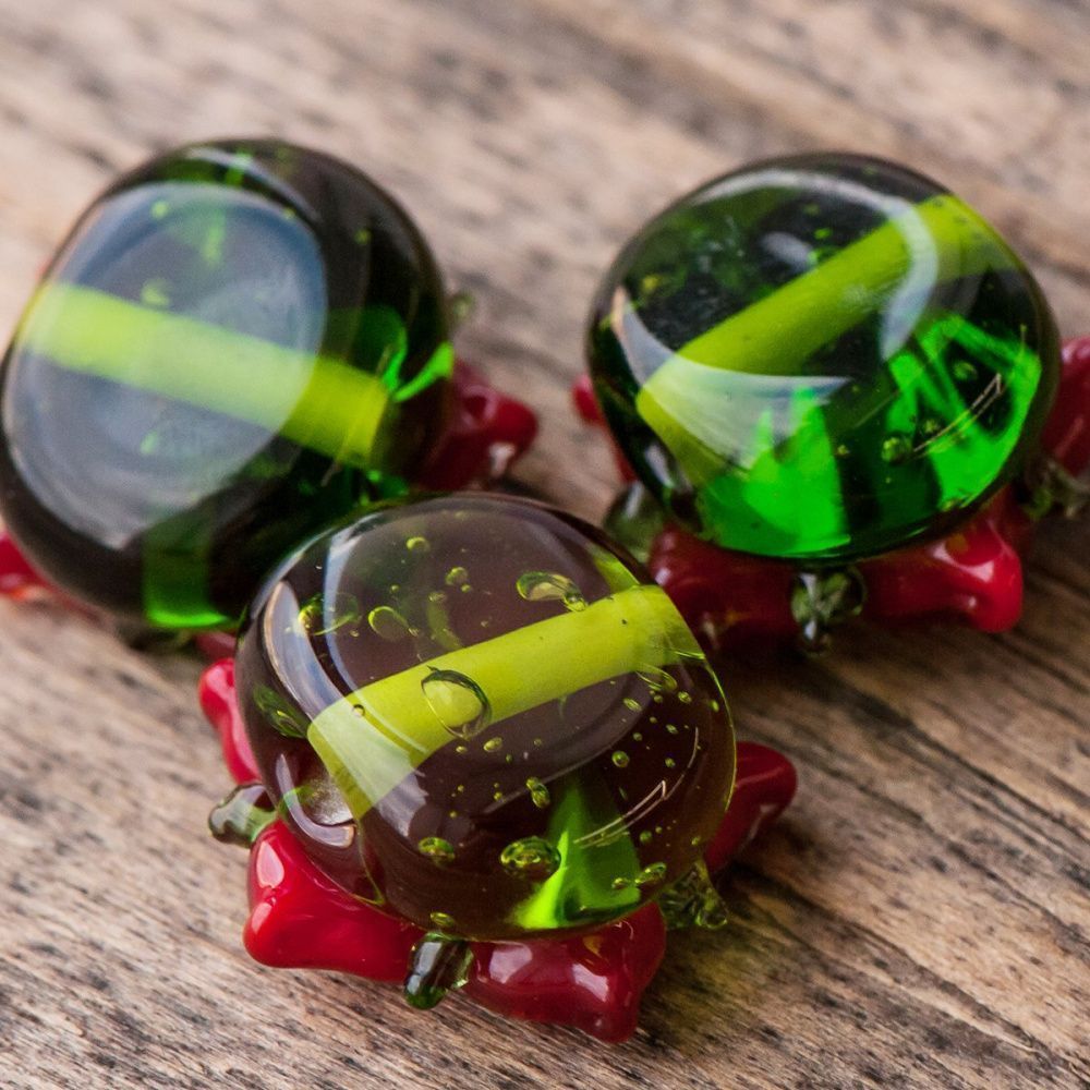 бусина, мурано "пуансеттия", фигурная,19х16 мм