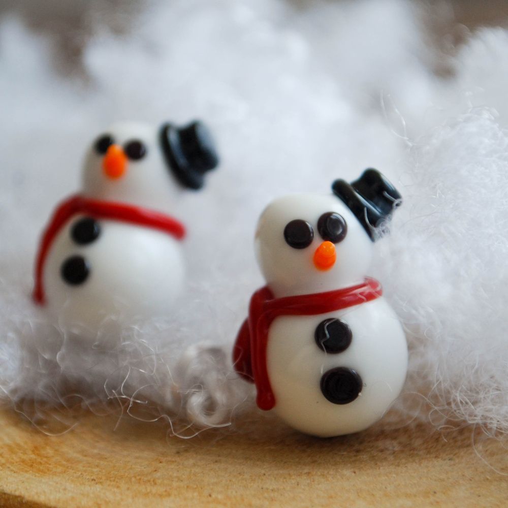 бусина, мурано "снеговичок", фигурная, белый, 12х20 мм