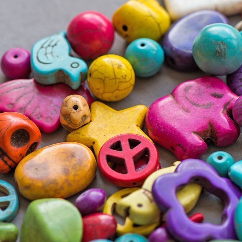 бусина говлит синтетический "фортекс", цветовой и размерный микс (уп. 20 г)