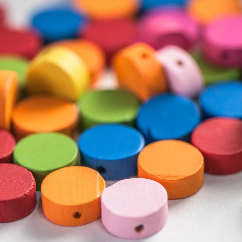 бусина дерево, таблетка, цветовой микс, 13х5 мм