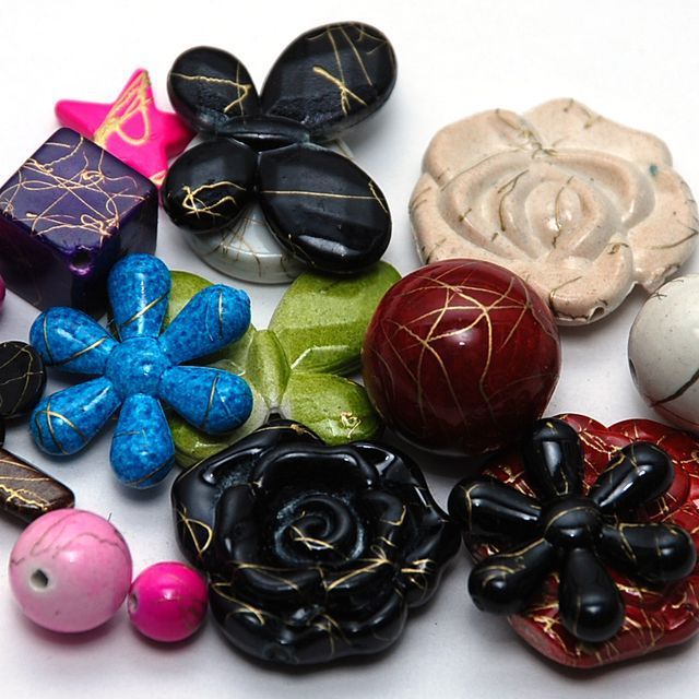 микс акриловый разной формы, цветовой и размерный микс (уп 20 г)