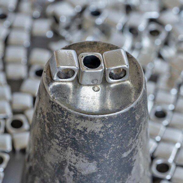 ес бусина металл "куб", цвет античное серебро, 6х6х6 мм