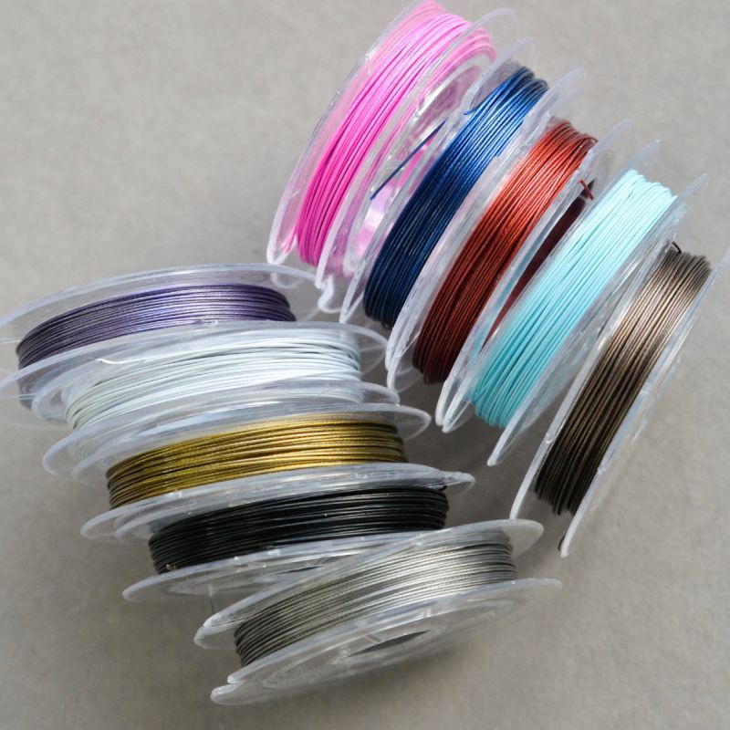 тросик ювелирный в оплетке, цветовой микс, d 0.38 мм, 10 м