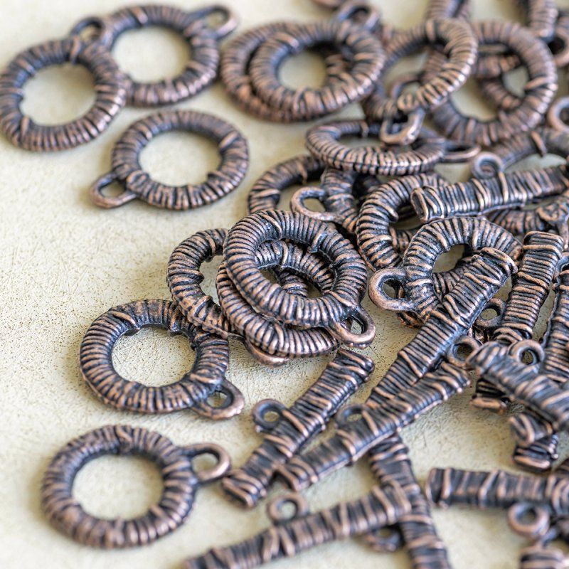 Замочки тоггл "тёрн", цвет красная медь, 24x7.5x2.5 мм