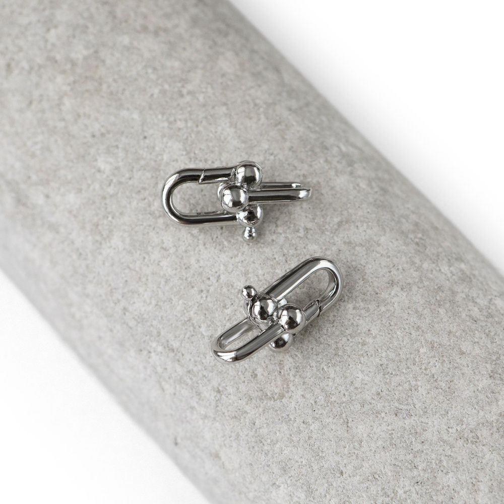 замок-карабин "морской", цвет платина, 20x9 мм