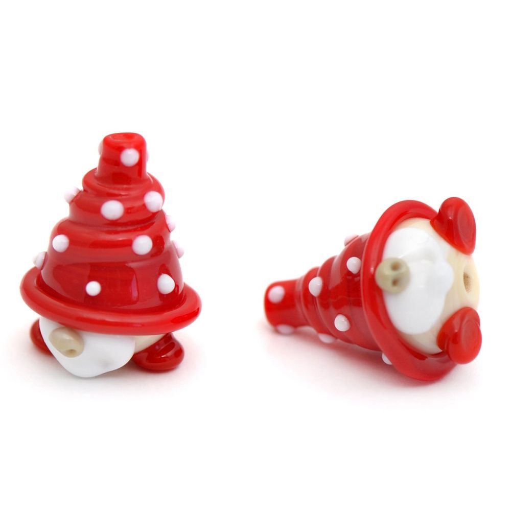 бусина, мурано "гном кристмас", фигурная, 23-26х16-18 мм