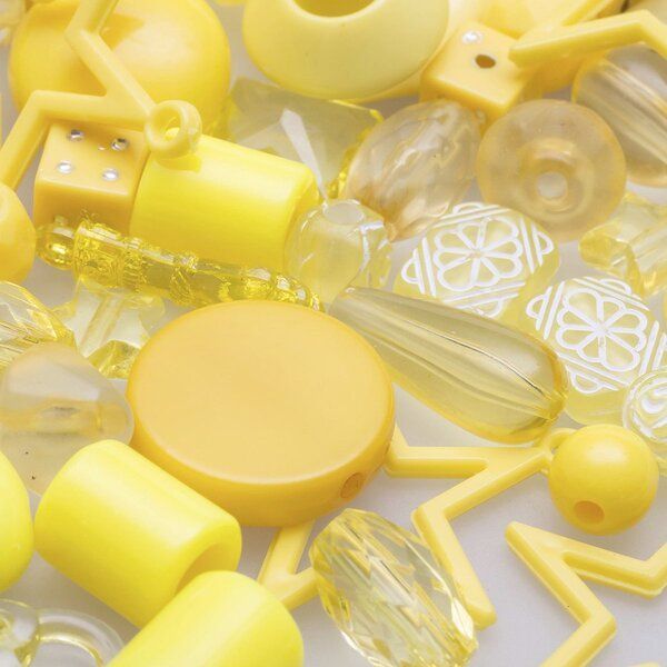 микс акриловый разной формы "фэнтэзи", цвет желтый (уп 20 г)