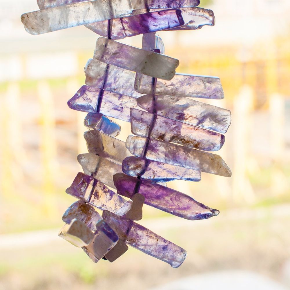 бусина аметист, багет, цвет сиреневый, размерный микс (уп 20 г)