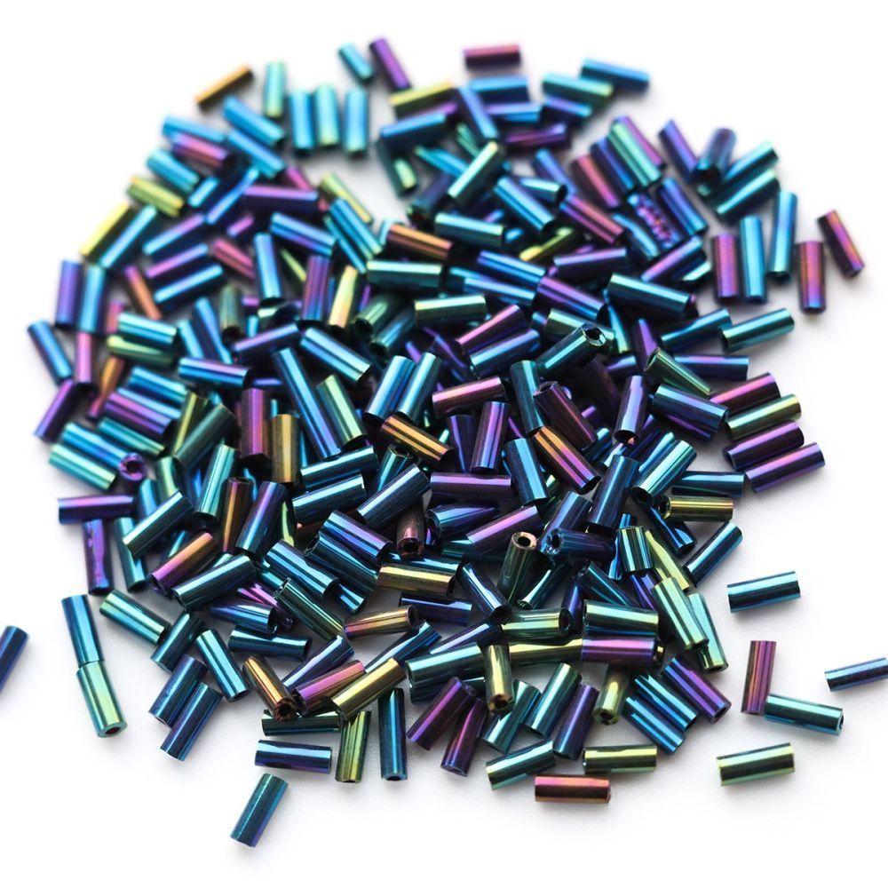 бисер "радуга", стеклярус, цвет синий ирис (уп 7 г)