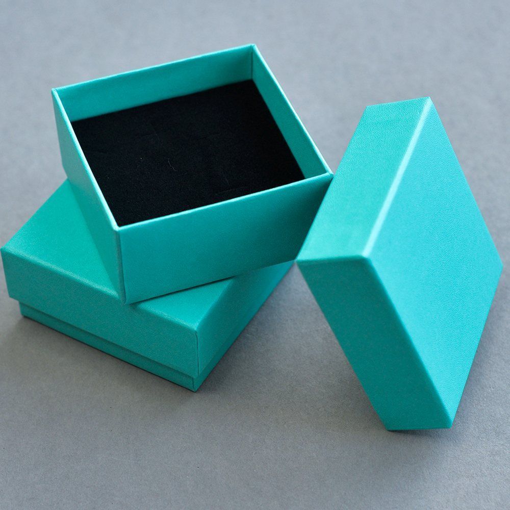 коробка для украшений, с подложкой, цвет аквамариновый, 75x75x35 мм