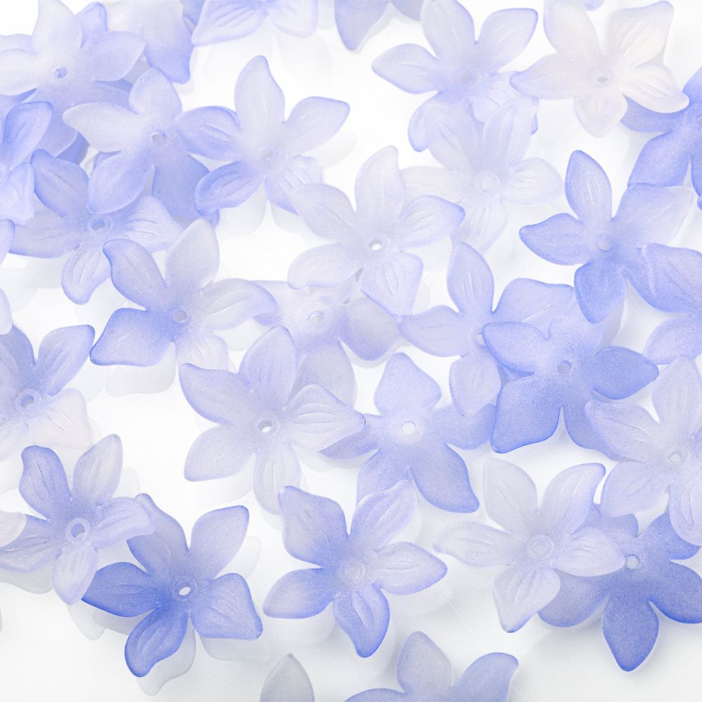 бусина, акрил "оксалис", матовая, цвет сиреневый, 24x25.5x5.5 мм