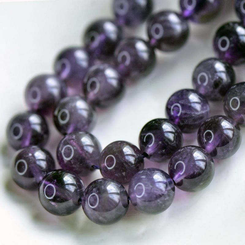 бусина аметист 10, цвет сиренево-фиолетовый, 10 мм (стренд 10 шт.)