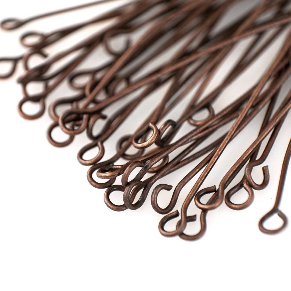 пины с петлей, цвет красная медь, 50х0.7 мм (уп ок. 180 шт)